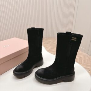 Miu Miu Vintage Motorcycle Boots Black