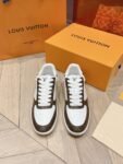 Louis Vuitton Men White Dark Brown  Leather