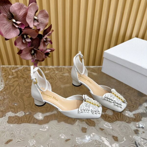 Dior High Heel White and Gold