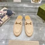 Gucci Loafer Old Logo Khaki Slippers