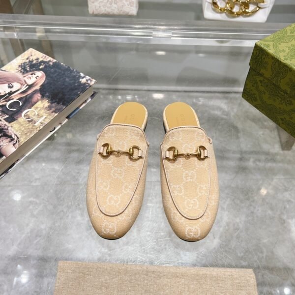 Gucci Loafer Old Logo Khaki Slippers