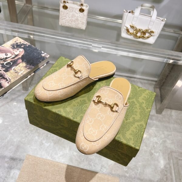 Gucci Loafer Old Logo Khaki Slippers