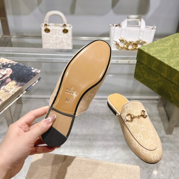 Gucci Loafer Old Logo Khaki Slippers