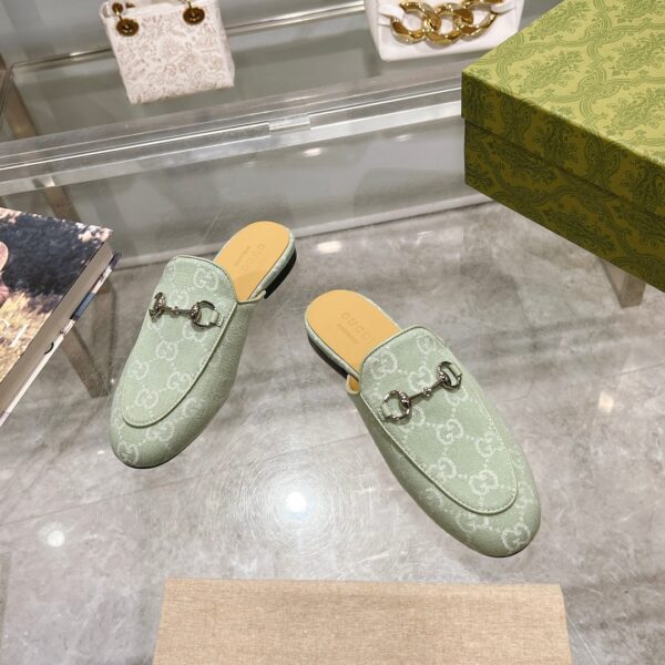 Gucci Loafer Old Logo Green Slippers