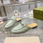 Gucci Loafer Old Logo Green Slippers