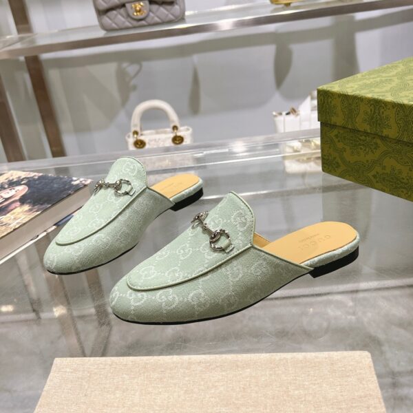Gucci Loafer Old Logo Green Slippers