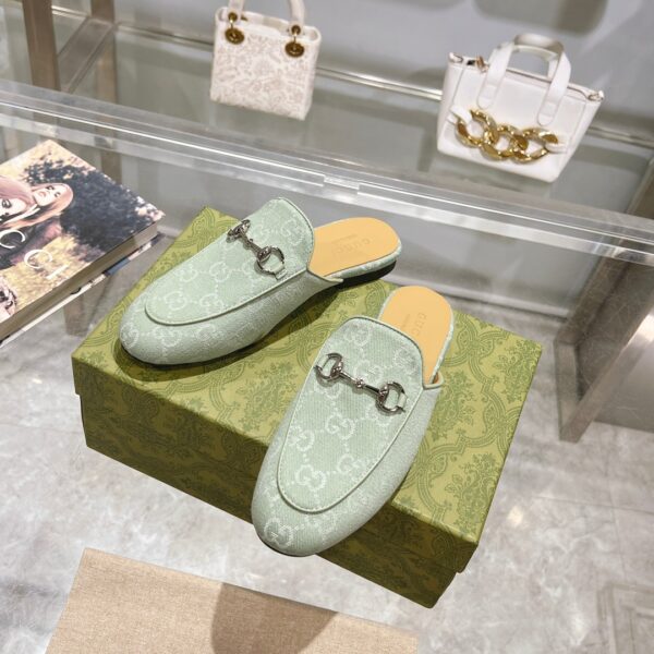 Gucci Loafer Old Logo Green Slippers