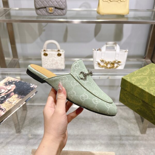 Gucci Loafer Old Logo Green Slippers