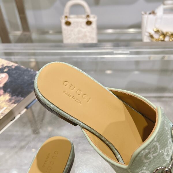 Gucci Loafer Old Logo Green Slippers