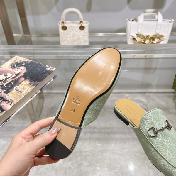 Gucci Loafer Old Logo Green Slippers