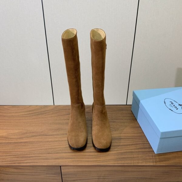 Prada  Suede Long Boots Brown