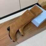Prada  Suede Long Boots Brown