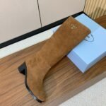 Prada  Suede Long Boots Brown