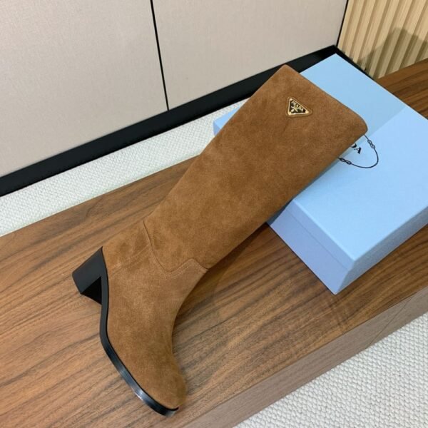 Prada  Suede Long Boots Brown