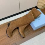 Prada  Suede Long Boots Brown