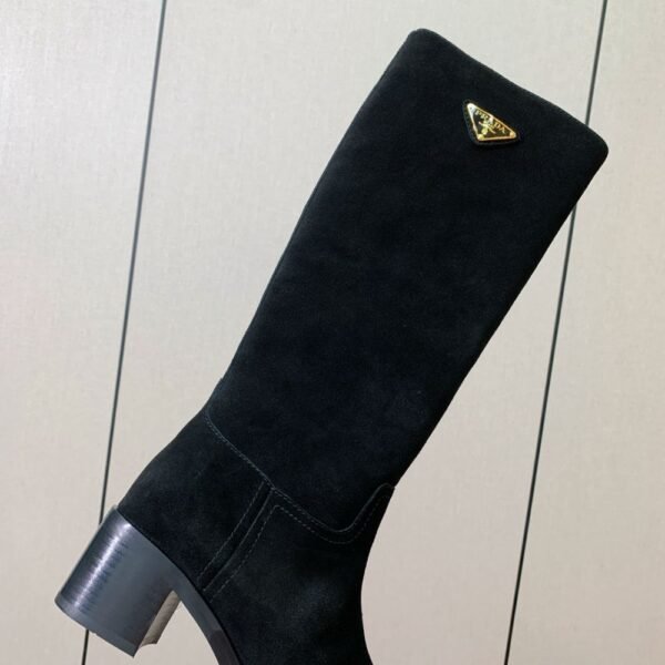 Prada  Suede Long Boots Black