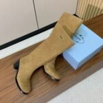 Prada  Suede Long Boots Camel