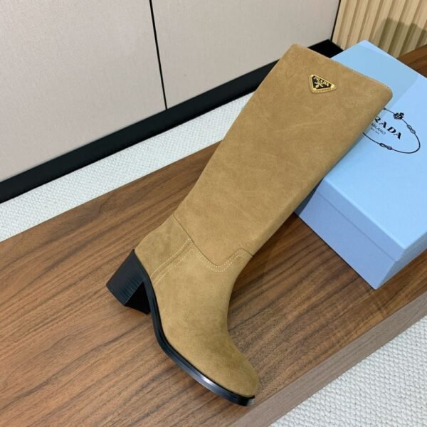 Prada  Suede Long Boots Camel