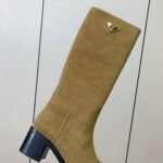 Prada  Suede Long Boots Camel