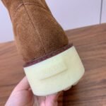 Prada Lambswool Lace-up Long Boots Brown