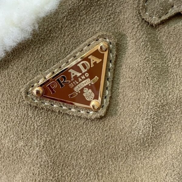 Prada Lambswool Lace-up Long Boots Grey