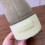 Prada Lambswool Lace-up Long Boots Grey