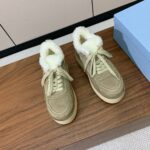 Prada Lambswool Lace-up Shoes Grey