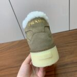 Prada Lambswool Lace-up Shoes Grey