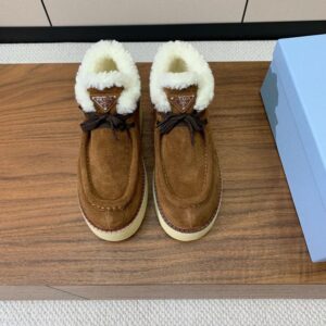 Prada Lambswool Shoes Brown
