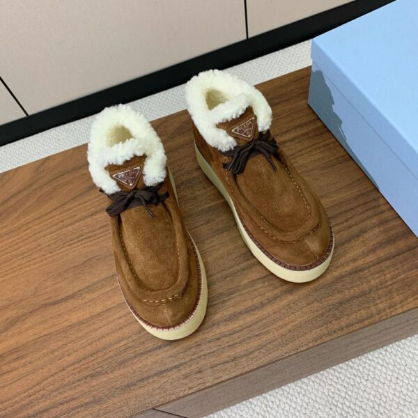 Prada Lambswool Shoes Brown