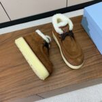 Prada Lambswool Shoes Brown