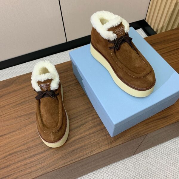 Prada Lambswool Shoes Brown