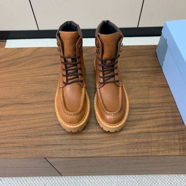 Prada Lace-up Boots Camel