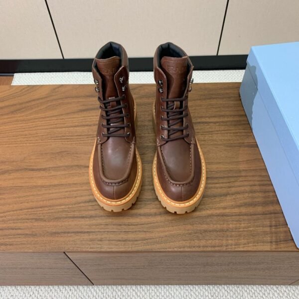 Prada Lace-up Boots Brown