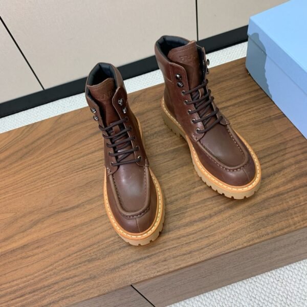Prada Lace-up Boots Brown