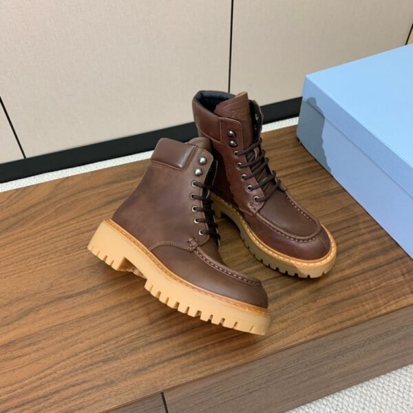Prada Lace-up Boots Brown