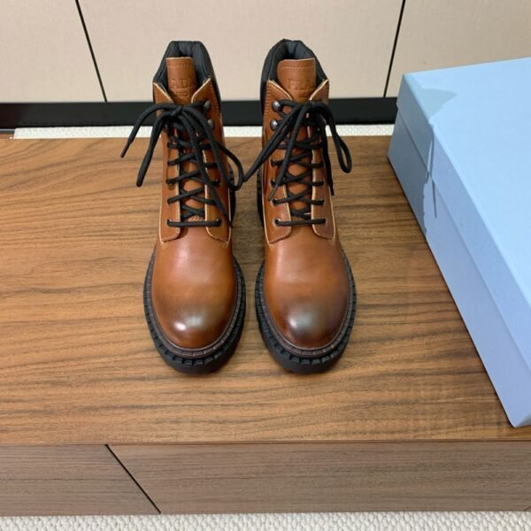 Prada Lace-up Ankle Boots Brown Gradient