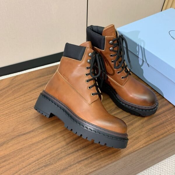 Prada Lace-up Ankle Boots Brown Gradient