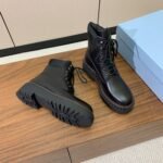 Prada Lace-up Ankle Boots Black