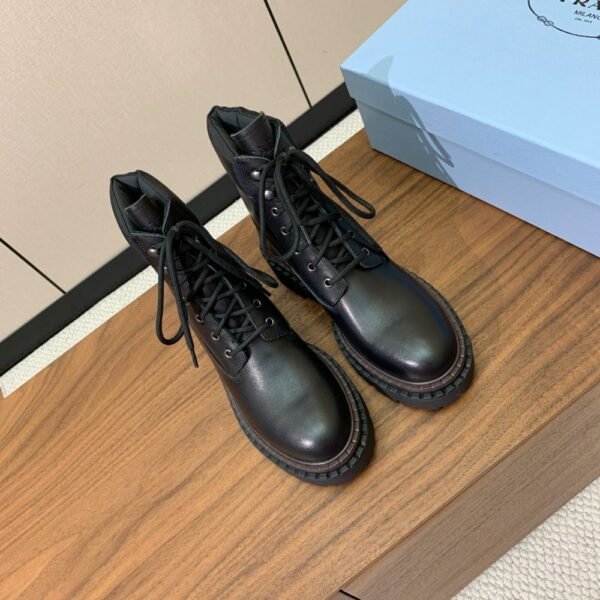 Prada Lace-up Ankle Boots Black