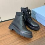 Prada Lace-up Ankle Boots Black