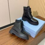 Prada Lace-up Ankle Boots Black