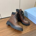 Prada Lace-up Ankle Boots Brown