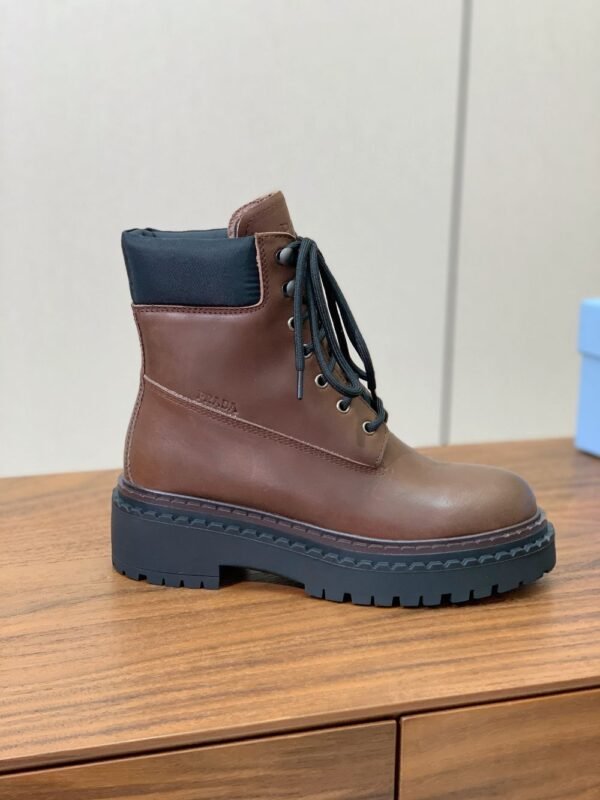 Prada Lace-up Ankle Boots Brown