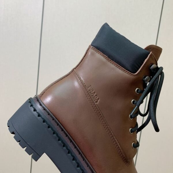 Prada Lace-up Ankle Boots Brown