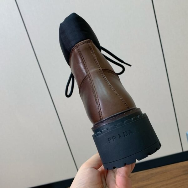 Prada Lace-up Ankle Boots Brown