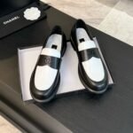 Chanel Moccasins White and Black