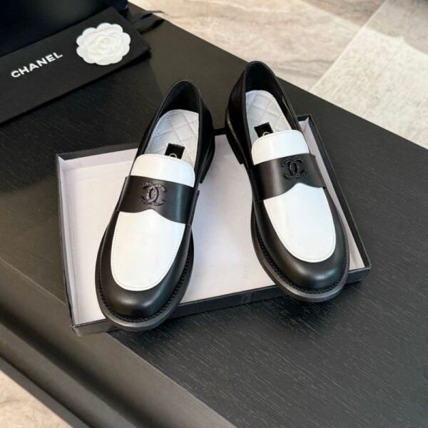 Chanel Moccasins White and Black