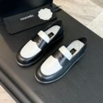 Chanel Moccasins White and Black