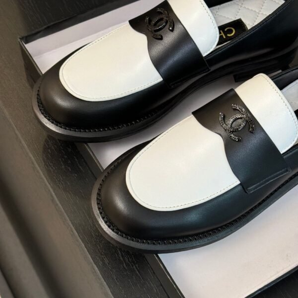 Chanel Moccasins White and Black